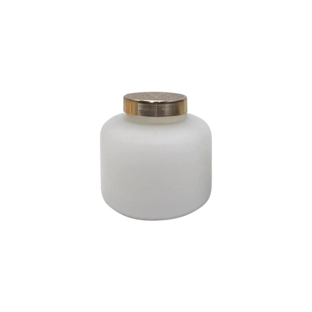 5" Candle On Frosted Glass, White 22oz
