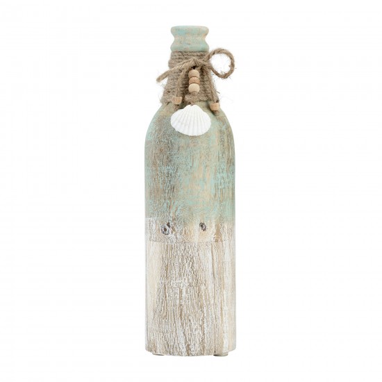 Wood, 12"h Tri-colored Bottle, Multi