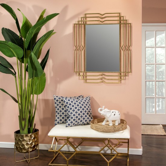 Metal 39" Rectangular Mirror,gold