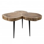 20" 3-legged Wooden Side Table, Brown