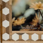 Wood/resin,5x7 Hexagon Frame, White