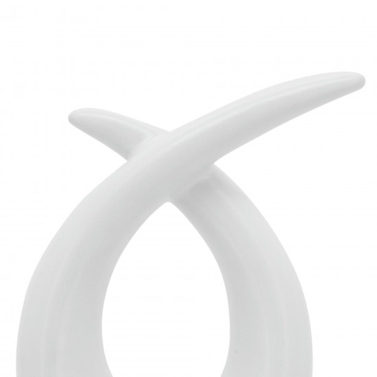 Cer, 10"h Loopy Table Top Accent, White