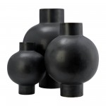 Cer, 18"h Bubble Vase, Black Volcanic