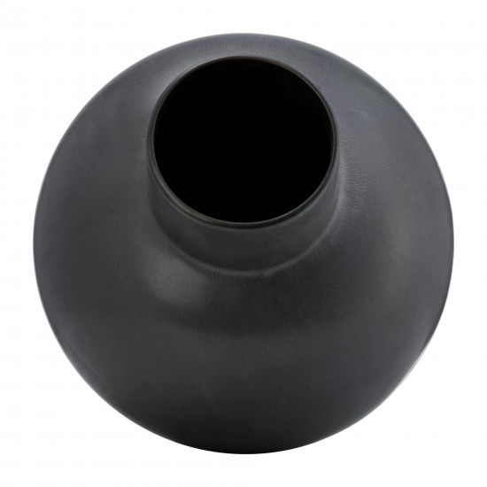 Cer, 18"h Bubble Vase, Black Volcanic