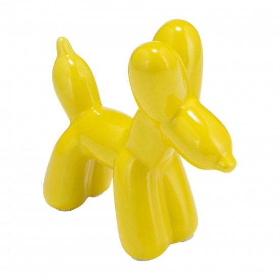 7"l Balloon Dog Animal, Yellow