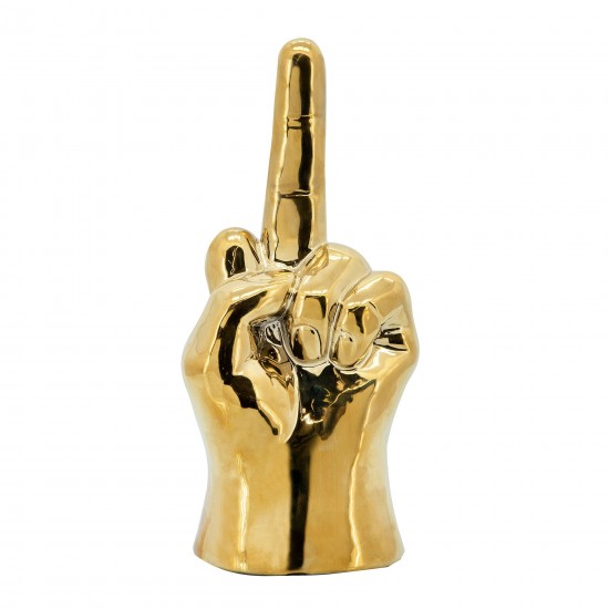 8" Dirty Finger Sign, Gold