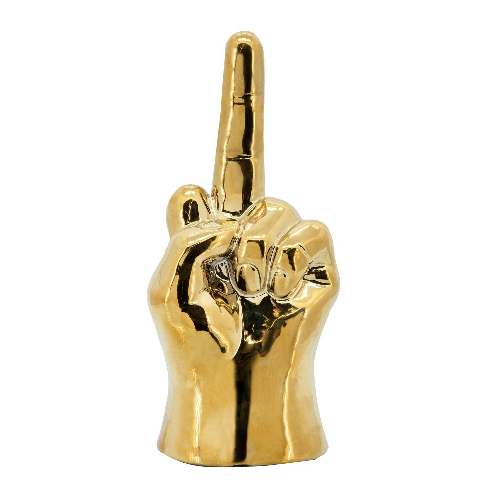 8" Dirty Finger Sign, Gold