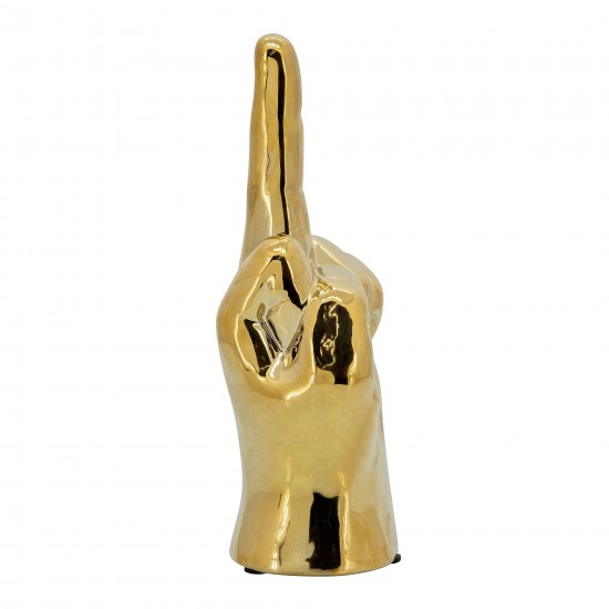 8" Dirty Finger Sign, Gold