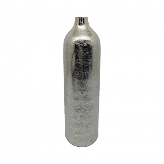 Metal, 19"h Cylinder Vase, Silver