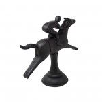 Ec, Black Horse & Jockey Figurine