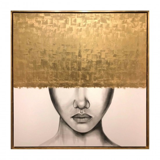 71x71, Hand Painted Gold Streak Woman