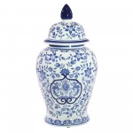 White/blue Temple Jar 18"