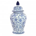 White/blue Temple Jar 18"