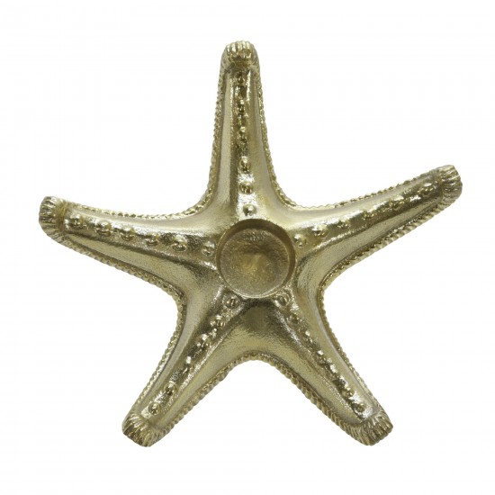 Metal 9" Starfish Tealight Holder, Gold