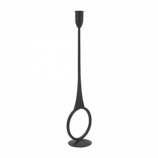 Metal, 16"h Round Taper Candle Holder, Black