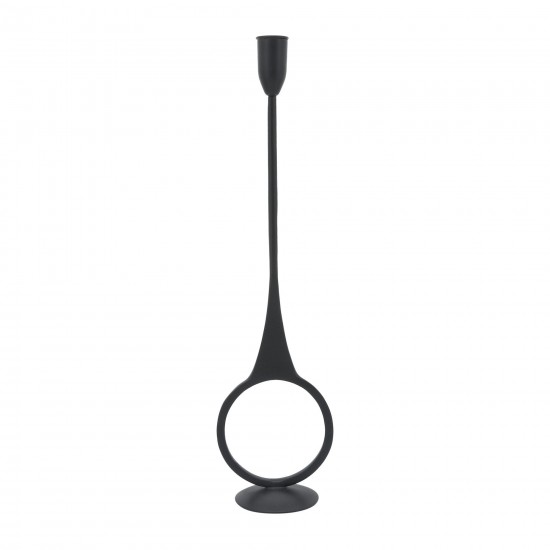 Metal, 16"h Round Taper Candle Holder, Black