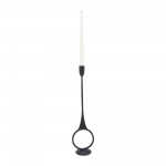 Metal, 16"h Round Taper Candle Holder, Black