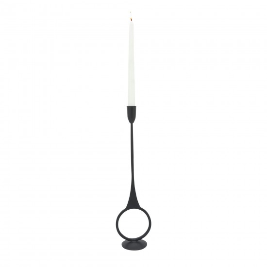 Metal, 16"h Round Taper Candle Holder, Black