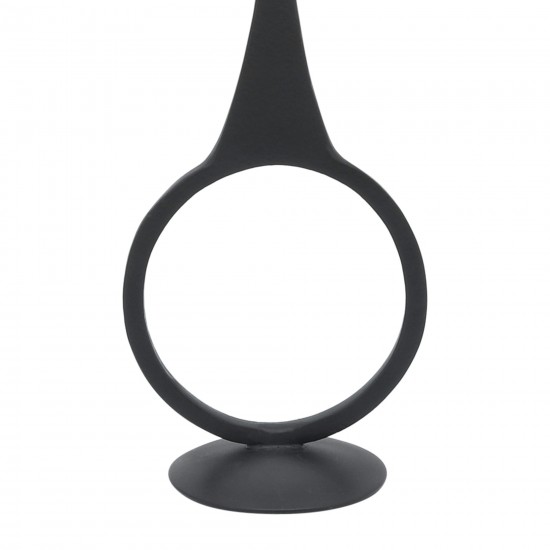 Metal, 16"h Round Taper Candle Holder, Black