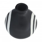 Cer, 7"h Abstract Vase, Black