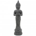 Resin, 36"h Standing Buddha, Antique Gray