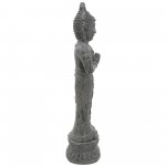 Resin, 36"h Standing Buddha, Antique Gray