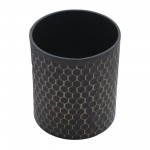 S/2 3d Honeycomb Planter On Metal Stand, Blk/gld