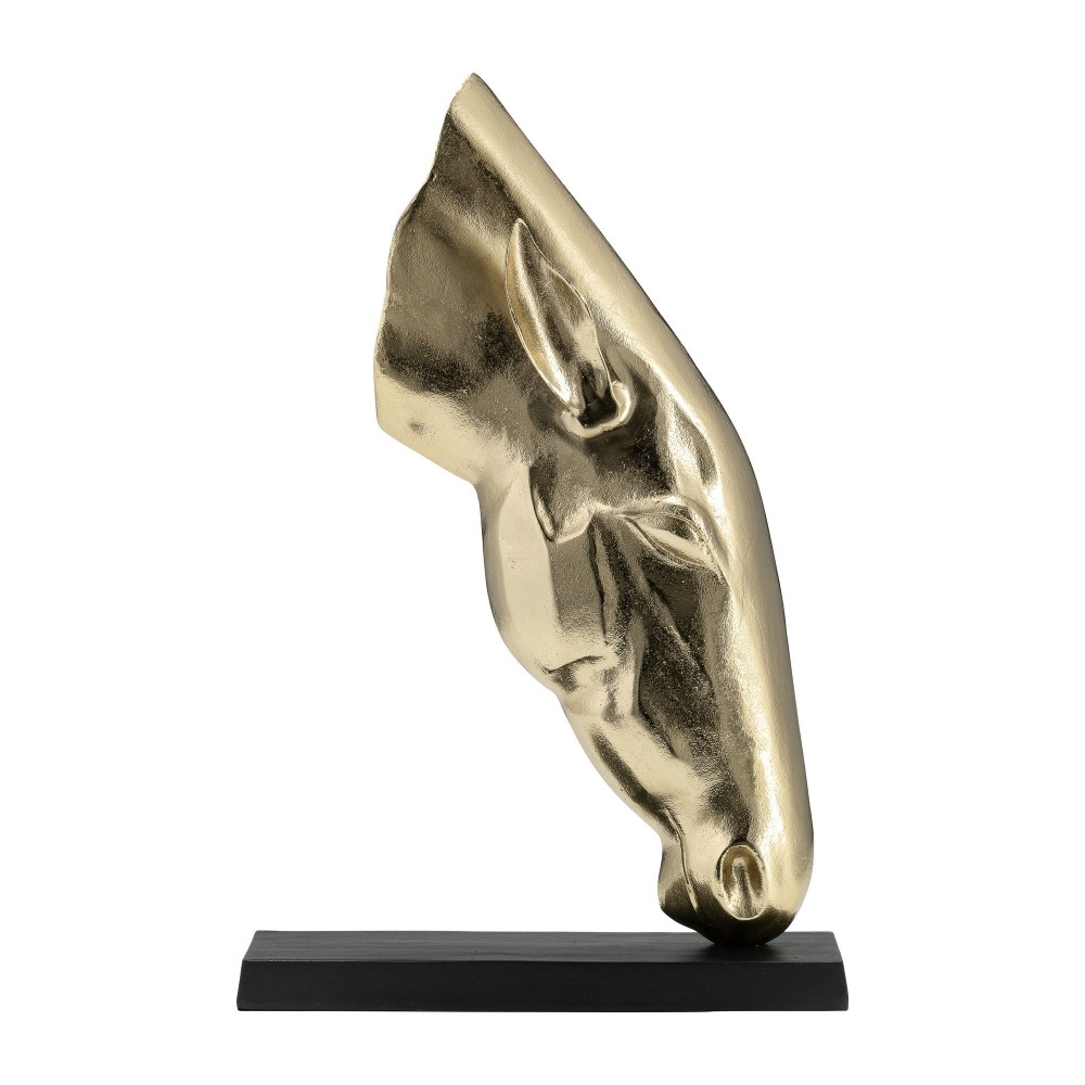 Metal,24",horse Head Sculpture,black/gold Metal,24",horse Head Sculpture,black/gold