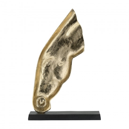Metal,24",horse Head Sculpture,black/gold