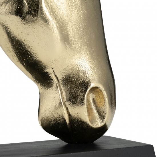 Metal,24",horse Head Sculpture,black/gold