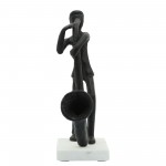 Metal 12"h Saxophonist, Black