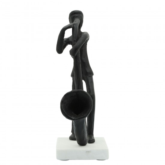 Metal 12"h Saxophonist, Black