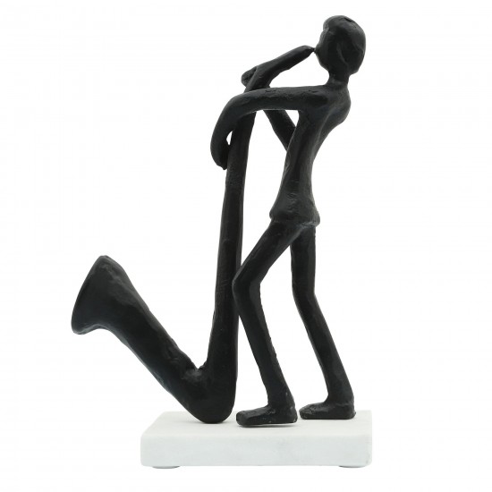 Metal 12"h Saxophonist, Black