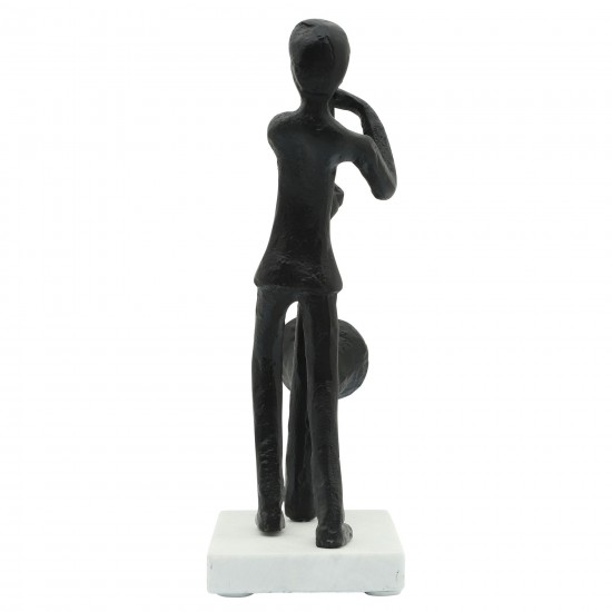 Metal 12"h Saxophonist, Black