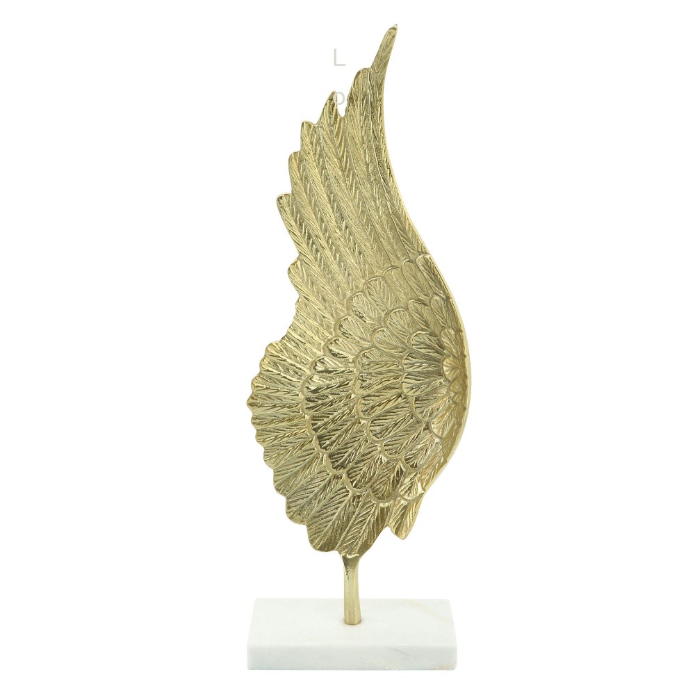 Metal, 24" Wing On Stand, Gold