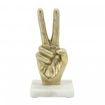 9" Metal Peace Sign, Gold