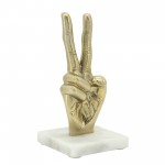 9" Metal Peace Sign, Gold