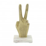 9" Metal Peace Sign, Gold