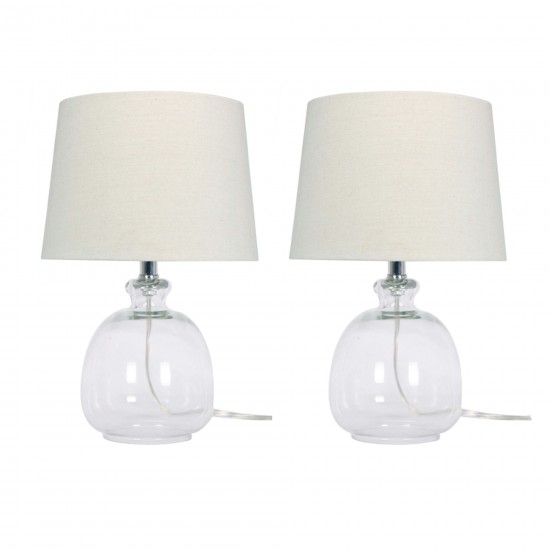 S/2 17" Glass Table Lamps, Clear