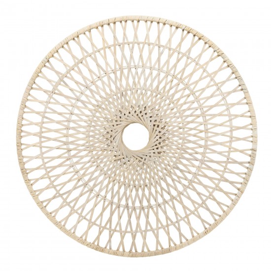 Wicker, 36", Round Wall Accent, Natural, Overlapping Strands