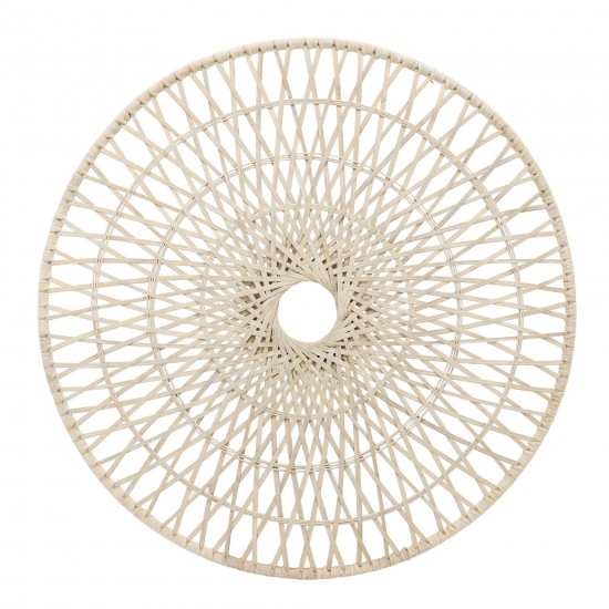 Wicker, 36", Round Wall Accent, Natural, Overlapping Strands