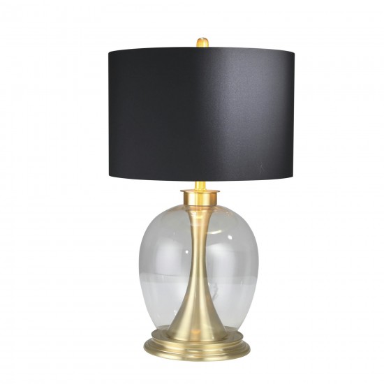 Metal 29" Table Lamp W/clear Glass Ball, Gold