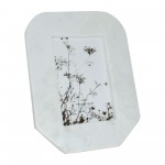 Marble, 5x7 Tapered Photo Frame, White