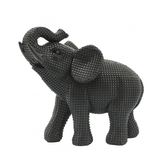 Resin 7" Elephant Table Accent, Black