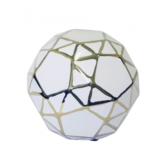 Ceramic Orb 6" White/gold