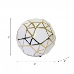 Ceramic Orb 6" White/gold