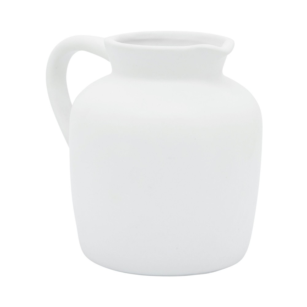 Cer, 5" Pitcher Vase, White