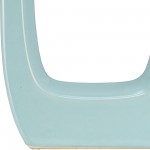 Ceramic 18" Vase W/cutout White/aqua