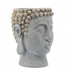 9" Buddha Head Planter, Gray