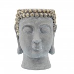 9" Buddha Head Planter, Gray